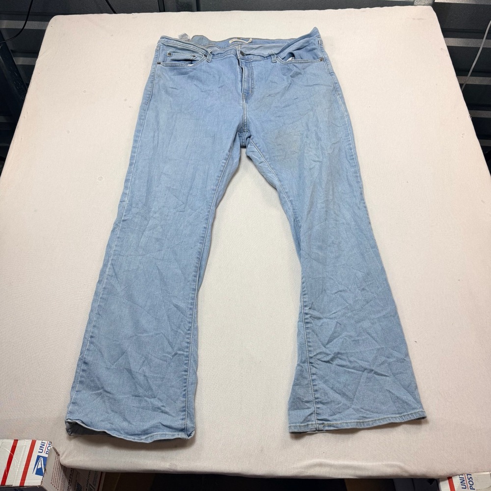 Levi's 725 High Rise Bootcut Women 18W Light Blue Excellent Stretch Denim Jeans